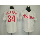 MLB Philadelphia Phillies 34 Halladay Pinstripe Men Jersey