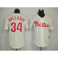 MLB Philadelphia Phillies 34 Halladay Pinstripe Men Jersey