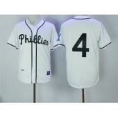 MLB Philadelphia Phillies 4 Lenny Dykstra White 1945 Throwback Mitchell And Ness Men Jersey