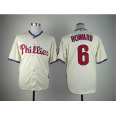 MLB Philadelphia Phillies 6 Ryan Howard Cream Cool Base Men Jersey