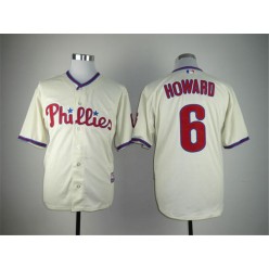 MLB Philadelphia Phillies 6 Ryan Howard Cream Cool Base Men Jersey