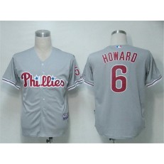 MLB Philadelphia Phillies 6 Ryan Howard Gery Cool Base Men Jersey