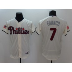 MLB Philadelphia Phillies 7 Maikel Franco Cream Fashion Stars & Stripes 2016 Flexbase Independence Day Men Jersey