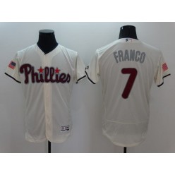 MLB Philadelphia Phillies 7 Maikel Franco Cream Fashion Stars & Stripes 2016 Flexbase Independence Day Men Jersey