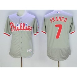 MLB Philadelphia Phillies 7 Maikel Franco Gray Road 2016 Flexbase Majestic Baseball Men Jersey