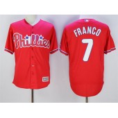 MLB Philadelphia Phillies 7 Maikel Franco Red New Cool Base Men Jersey