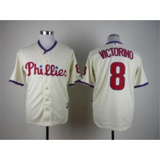 MLB Philadelphia Phillies 8 Shane Victorino Cream Cool Base Men Jersey