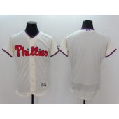 MLB Philadelphia Phillies Blank Cream 2016 Flexbase Majestic Baseball Men Jersey