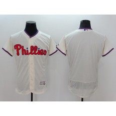 MLB Philadelphia Phillies Blank Cream 2016 Flexbase Majestic Baseball Men Jersey