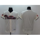 MLB Philadelphia Phillies Blank Cream Fashion Stars & Stripes 2016 Flexbase Independence Day Men Jersey