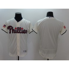 MLB Philadelphia Phillies Blank Cream Fashion Stars & Stripes 2016 Flexbase Independence Day Men Jersey