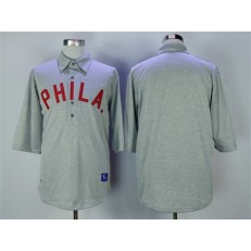 MLB Philadelphia Phillies Blank Grey 1900 Throwback Men Jersey