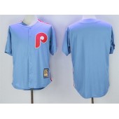 MLB Philadelphia Phillies Blank Light Blue Majestic Cool Base Cooperstown Collection Men Jersey