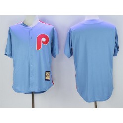 MLB Philadelphia Phillies Blank Light Blue Majestic Cool Base Cooperstown Collection Men Jersey