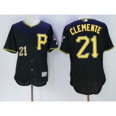 MLB Pittsburgh Pirates 21 Roberto Clemente Black 2016 Flexbase Majestic Baseball Men Jersey