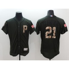 MLB Pittsburgh Pirates 21 Roberto Clemente Green Flexbase Authentic Collection Salute to Service Stitched Baseball Men Jersey
