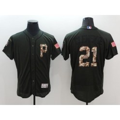 MLB Pittsburgh Pirates 21 Roberto Clemente Green Flexbase Authentic Collection Salute to Service Stitched Baseball Men Jersey