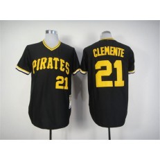 MLB Pittsburgh Pirates 21 Roberto Clemente Mitchell and Ness 1982 Stitched Black Throwback Men Jersey