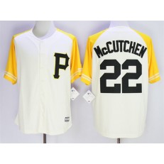MLB Pittsburgh Pirates 22 Andrew McCutchen Cream Gold Exclusive New Cool Base Men Jersey
