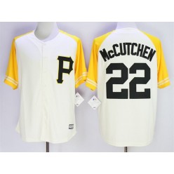 MLB Pittsburgh Pirates 22 Andrew McCutchen Cream Gold Exclusive New Cool Base Men Jersey