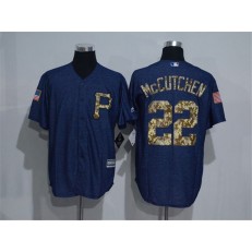 MLB Pittsburgh Pirates 22 Andrew McCutchen Denim Blue Salute to Service Stitched Baseball Men Jersey