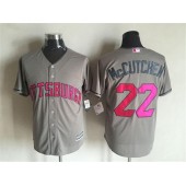MLB Pittsburgh Pirates 22 Andrew McCutchen Gray With Pink 2016 Mother's Day Baseball Cool Base Men Jersey
