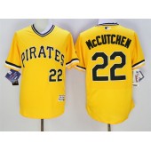 MLB Pittsburgh Pirates 22 Andrew McCutchen Yellow Flexbase Authentic Collection Cooperstown Stitched Baseball Men Jersey