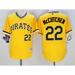MLB Pittsburgh Pirates 22 Andrew McCutchen Yellow Flexbase Authentic Collection Cooperstown Stitched Baseball Men Jersey