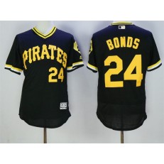 MLB Pittsburgh Pirates 24 Barry Bonds  Black Pullover 2016 Flexbase Majestic Baseball Men Jersey
