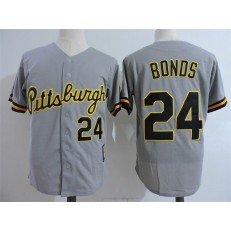 MLB Pittsburgh Pirates 24 Barry Bonds Grey Cooperstown Collection Men Jersey
