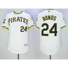 MLB Pittsburgh Pirates 24 Barry Bonds White Pullover 2016 Flexbase Majestic Baseball Men Jersey