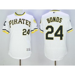 MLB Pittsburgh Pirates 24 Barry Bonds White Pullover 2016 Flexbase Majestic Baseball Men Jersey