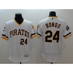 MLB Pittsburgh Pirates 24 Barry Bonds White Pullover Flexbase 2016 Player Men Jersey