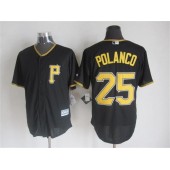 MLB Pittsburgh Pirates 25 Gregory Polanco Alternate Black 2015 Cool Base Men Jersey