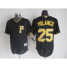 MLB Pittsburgh Pirates 25 Gregory Polanco Alternate Black 2015 Cool Base Men Jersey