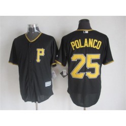 MLB Pittsburgh Pirates 25 Gregory Polanco Alternate Black 2015 Cool Base Men Jersey