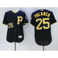 MLB Pittsburgh Pirates 25 Gregory Polanco Black 2016 Flexbase Majestic Baseball Men Jersey