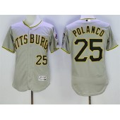 MLB Pittsburgh Pirates 25 Gregory Polanco Gray 2016 Flexbase Majestic Baseball Men Jersey