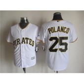 MLB Pittsburgh Pirates 25 Gregory Polanco Home White 2015 Cool Base Men Jersey