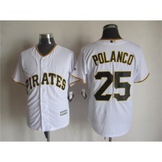MLB Pittsburgh Pirates 25 Gregory Polanco Home White 2015 Cool Base Men Jersey