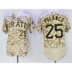MLB Pittsburgh Pirates 25 Gregory Polanco Retired Camo Collection 2016 Flexbase Majestic Baseball Men Jersey