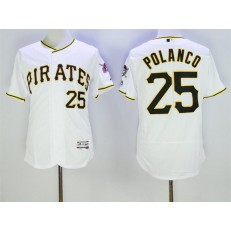 MLB Pittsburgh Pirates 25 Gregory Polanco White Home 2016 Flexbase Majestic Baseball Men Jersey