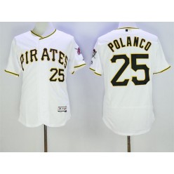 MLB Pittsburgh Pirates 25 Gregory Polanco White Home 2016 Flexbase Majestic Baseball Men Jersey