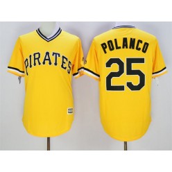 MLB Pittsburgh Pirates 25 Gregory Polanco Yellow New Cool Base Men Jersey