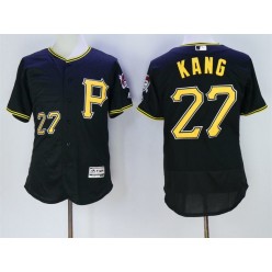 MLB Pittsburgh Pirates 27 Jung-ho Kang Black 2016 Flexbase Majestic Baseball Men Jersey