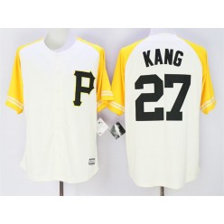MLB Pittsburgh Pirates 27 Jung-ho Kang Cream Gold Exclusive New Cool Base Men Jersey
