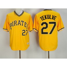 MLB Pittsburgh Pirates 27 Jung-ho Kang Gold New Cool Base Men Jersey