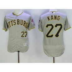 MLB Pittsburgh Pirates 27 Jung-ho Kang Gray 2016 Flexbase Majestic Baseball Men Jersey