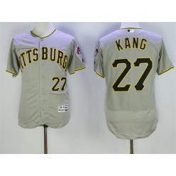 MLB Pittsburgh Pirates 27 Jung-ho Kang Gray 2016 Flexbase Majestic Baseball Men Jersey