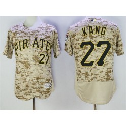 MLB Pittsburgh Pirates 27 Jung-ho Kang Retired Camo Collection 2016 Flexbase Majestic Baseball Men Jersey